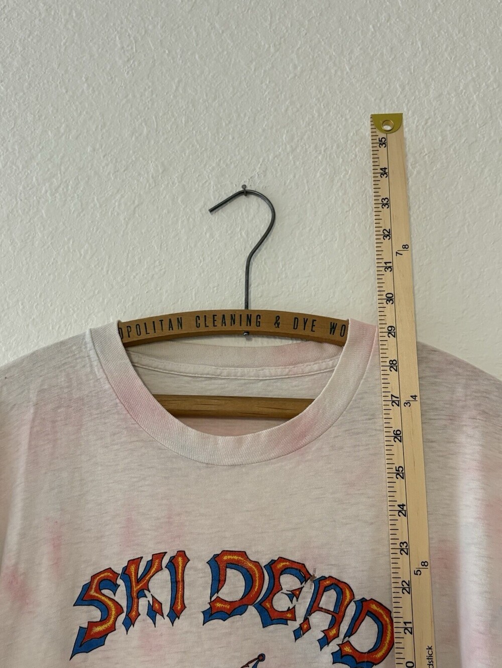 Vintage 1980s Grateful Dead Tie Dye Ski-Dead Skeleton tour Shirt Grail Size L - Picture 5 of 6
